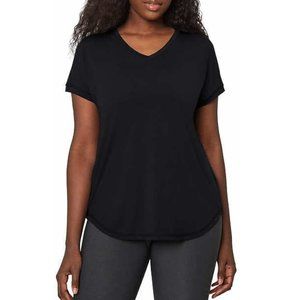 NWT Mondetta Women's Ultra Soft V-Neck Short Sleeve Tee Black Size M $30 2HL77